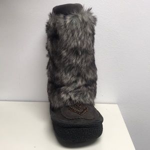Grey Fifi Furry Boot